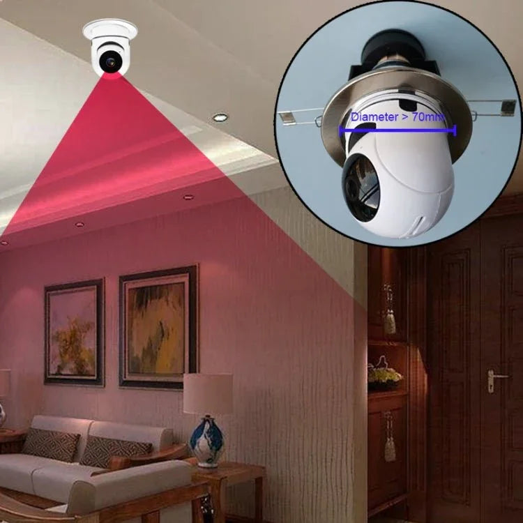 DP17 2.0 Million Pixels Single Light Source Smart Dual - band WiFi 1080P HD Outdoor Network Light Bulb Camera, Support Infrared Night Vision & Two - way Audio & Motion Detection & TF Card - Trustpick