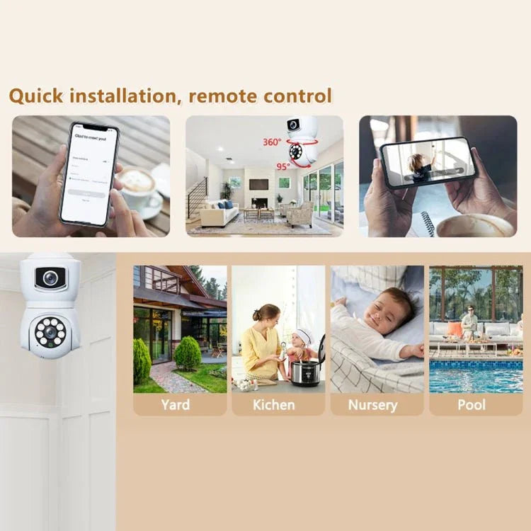DP41 Bulb - type Dual - lens Motion Tracking Smart Camera Supports Voice Intercom - Trustpick
