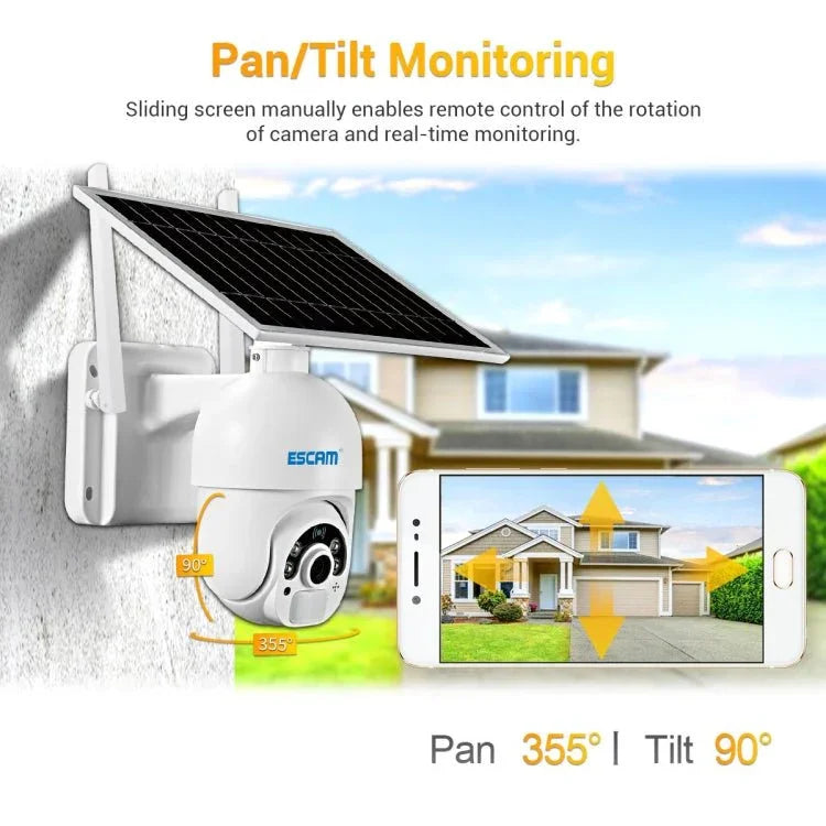 ESCAM QF450 HD 1080P 4G AU Version Solar Powered IP Camera without Memory, Support Two - way Audio & PIR Motion Detection & Night Vision & TF Card - Trustpick