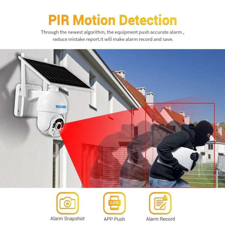ESCAM QF450 HD 1080P 4G AU Version Solar Powered IP Camera without Memory, Support Two - way Audio & PIR Motion Detection & Night Vision & TF Card - Trustpick
