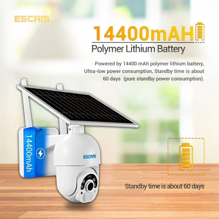 ESCAM QF450 HD 1080P 4G AU Version Solar Powered IP Camera without Memory, Support Two - way Audio & PIR Motion Detection & Night Vision & TF Card - Trustpick