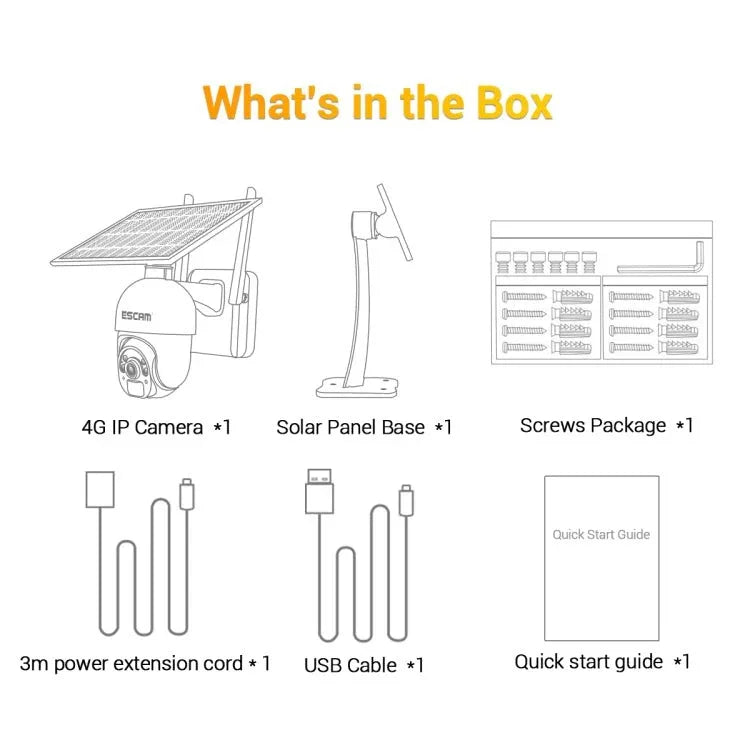 ESCAM QF450 HD 1080P 4G EU Version Solar Powered IP Camera with 128G Memory, Support Two - way Audio & PIR Motion Detection & Night Vision & TF Card - Trustpick