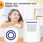 FY - 0256 2 in 1 PIR Infrared Sensors (Transmitter + Receiver) Wireless Doorbell Alarm Detector for Home / Office / Shop / Factory, EU Plug - Trustpick