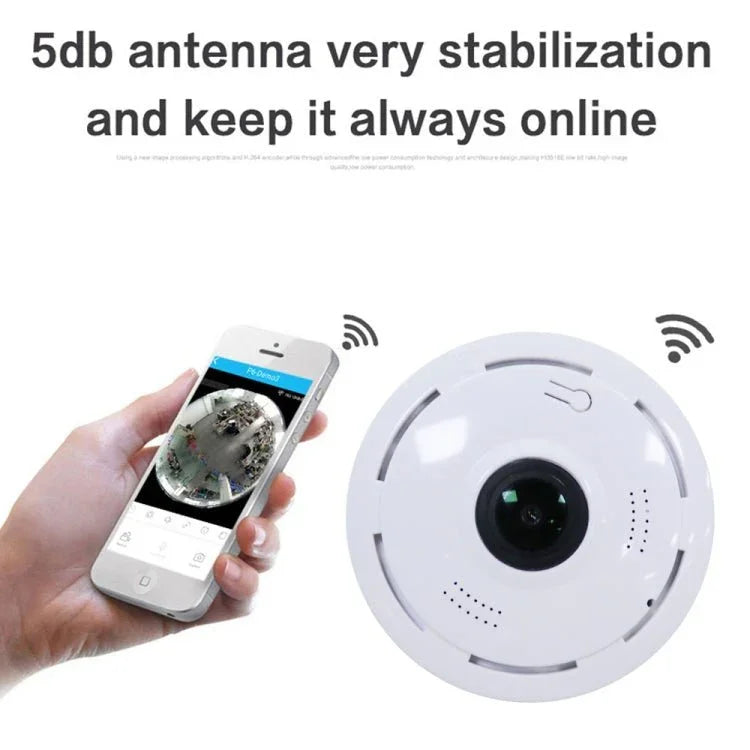 JJX - 1801 Fisheye Wide Angle 1.0MP Smart Wireless Wifi IP Camera, Support TF Card (128GB Max) - Trustpick