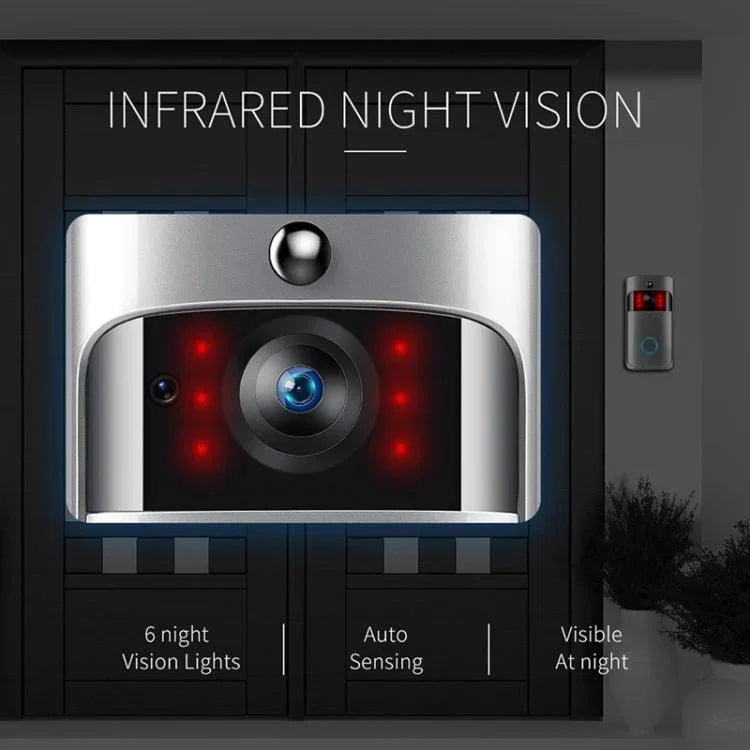M4 720P Smart WIFI Ultra Low Power Video PIR Visual Doorbell with 3 Battery Slots,Support Mobile Phone Remote Monitoring & Night Vision & 166 Degree Wide - angle Camera Lens - Trustpick