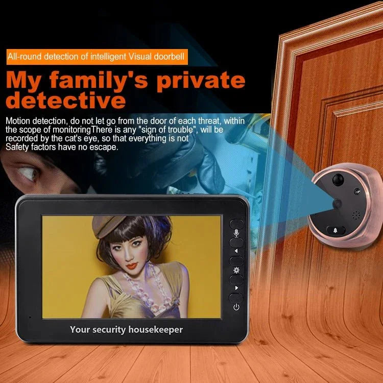 M4300A 4.3 inch Display Screen 3.0MP Camera Video Smart Doorbell, Support TF Card (32GB Max) & Motion Detection & Infrared Night Vision - Trustpick