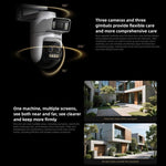 Original Xiaomi Outdoor Camera 4 Pro 3 Lens 9X Zoom 5MP Full Color Night Vision Sound Light Warning Security Camera - Trustpick
