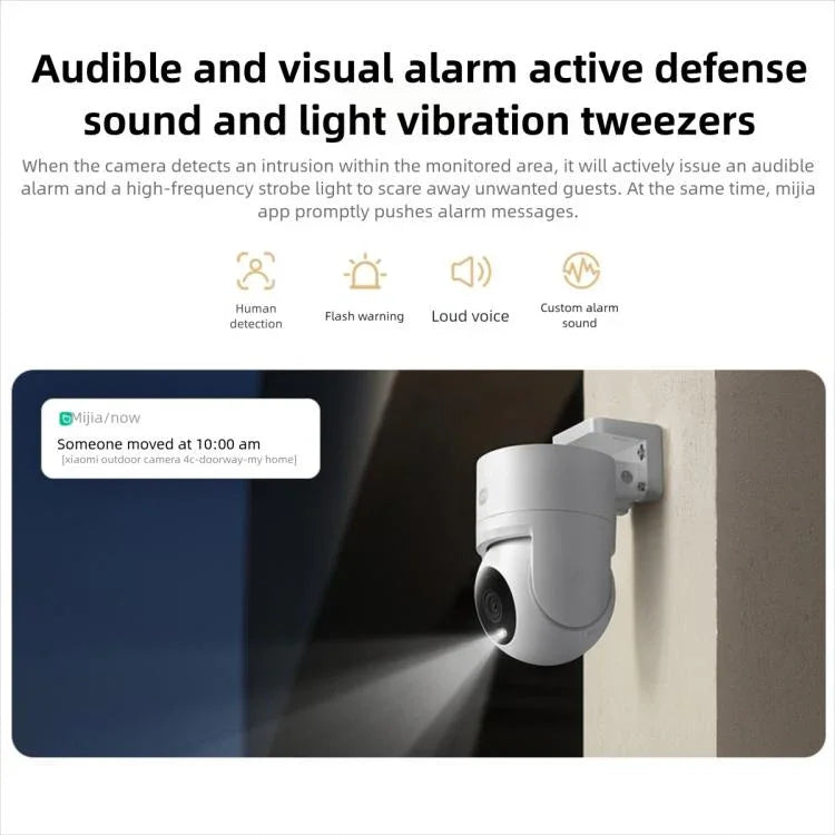 Original Xiaomi Outdoor Camera 4C 3K Full Color Night Vision 5MP IP66 Human Tracking Sound And Light Warning Voice Call Camera - Trustpick