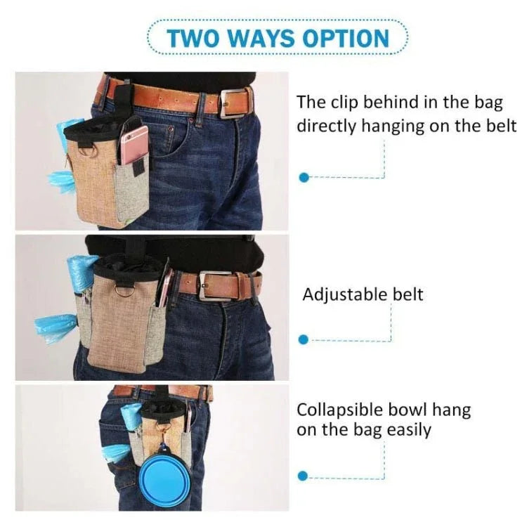 Outdoor Pet Training Bag Dog Training Pockets Pet Snack Storage Bag Pockets - Trustpick
