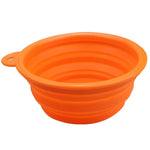 Portable Stretchable Silicon Food Feeder Dish Serving Bowl Water Container for Cat Dog Pet (Random Color Delivery) - Trustpick