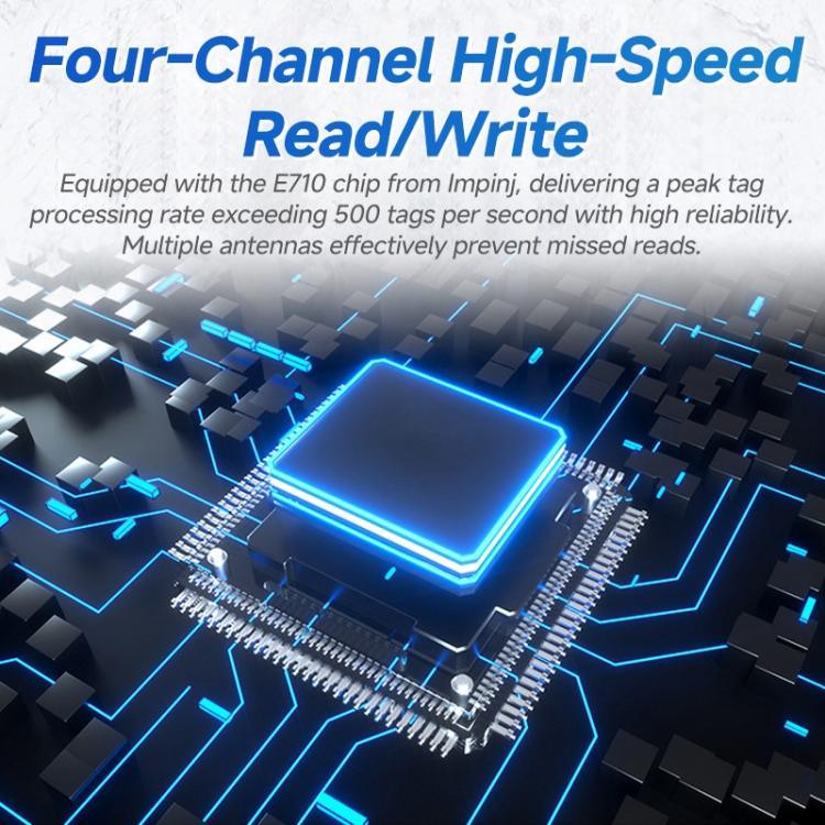 RFID 4 - Channel UHF Long - Range Reader with Antenna, Industrial Access Control & Warehouse Management RFID Reader / Writer - Trustpick