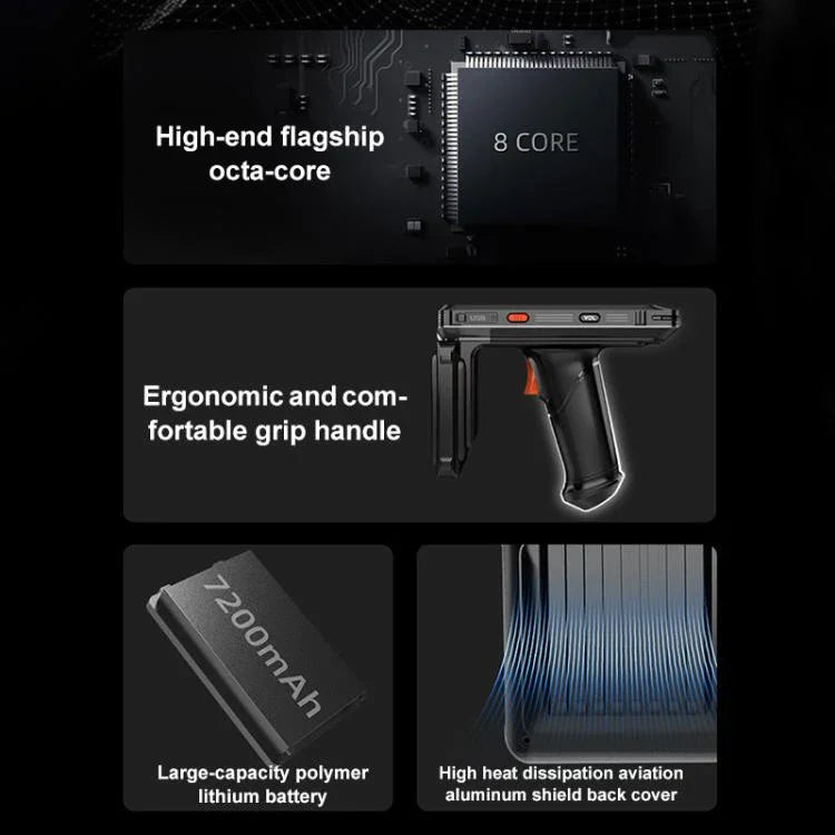 RFID UHF Handheld Intelligent Terminal PDA Scanner 915M Reader, Style: Standard Version + QR Code Scanning - Trustpick