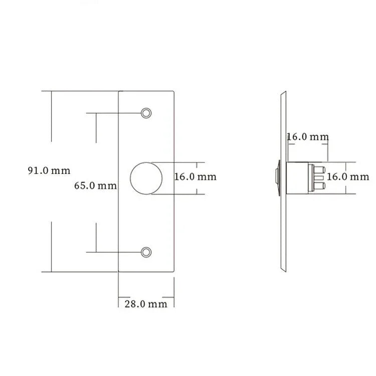 S28 Stainless Steel Narrow Strip Self - reset Electronic Access Control System Switch Out Button - Trustpick