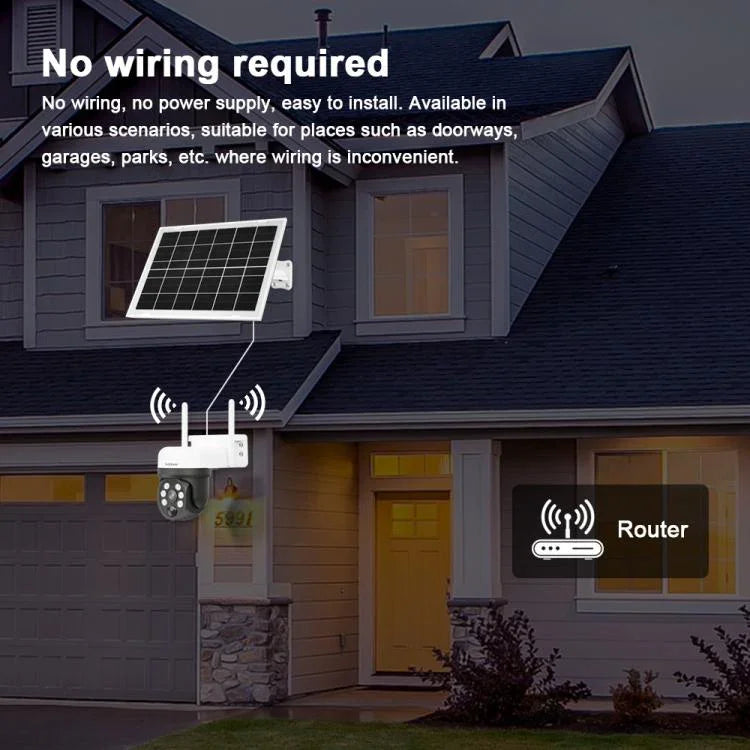 SriHome DH006 4MP 2K Low Power Consumption Wireless Security Camera System with Solar Panel - Trustpick