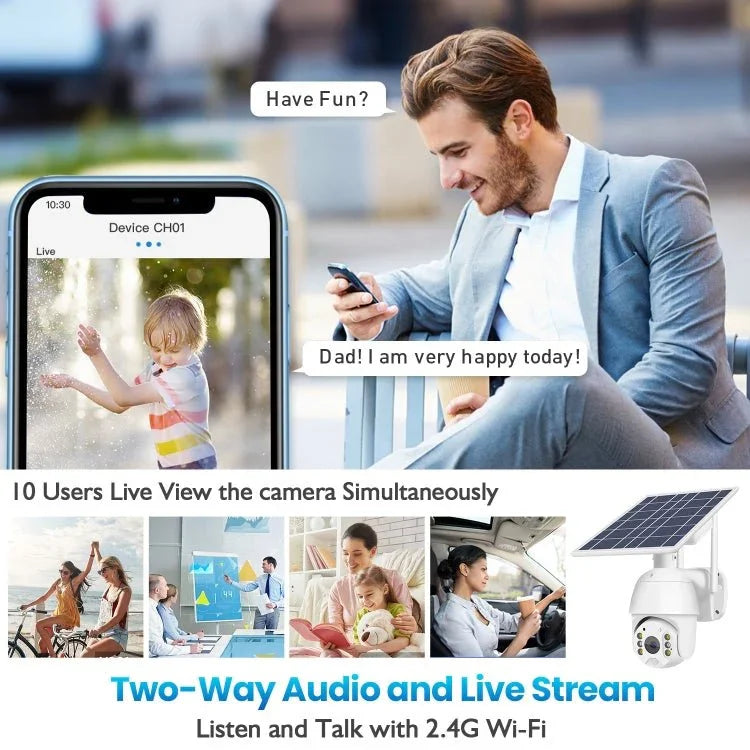 T16 1080P Full HD 4G (US Version) Network Monitoring Solar Powered Camera, Support PIR + Radar Alarm, Night Vision, Two Way Audio, TF Card - Trustpick