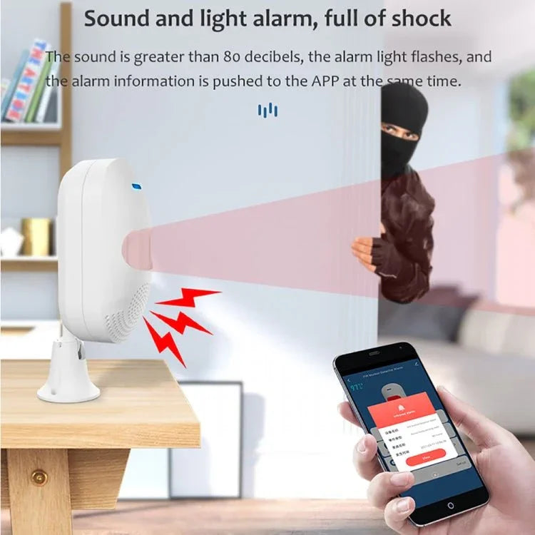 TUYA APP Control Wireless PIR Motion Sensor Alarm WiFi Motion Detector - Trustpick