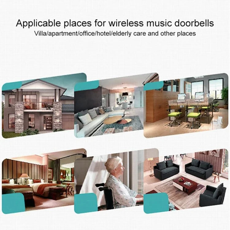 VOYE V022F Home Music Remote Control Wireless Doorbell with 38 Polyphony Sounds - Trustpick