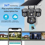 VTS29 6MP Multi - lens Panoramic Solar Surveillance PTZ Dome Camera - Trustpick