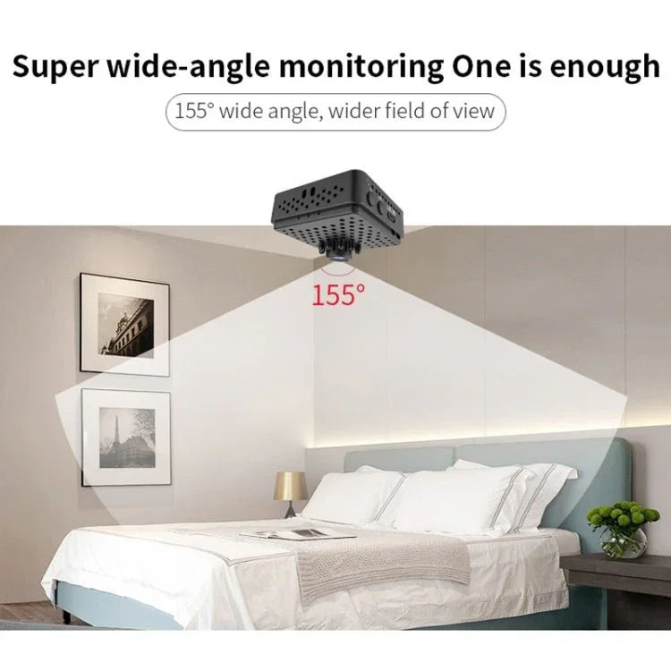 W18 1080P HD WiFi Smart Mini Security Camera, Support 155 Degrees Wide Angle & Motion Detection & Infrared Night Vision & TF Card - Trustpick