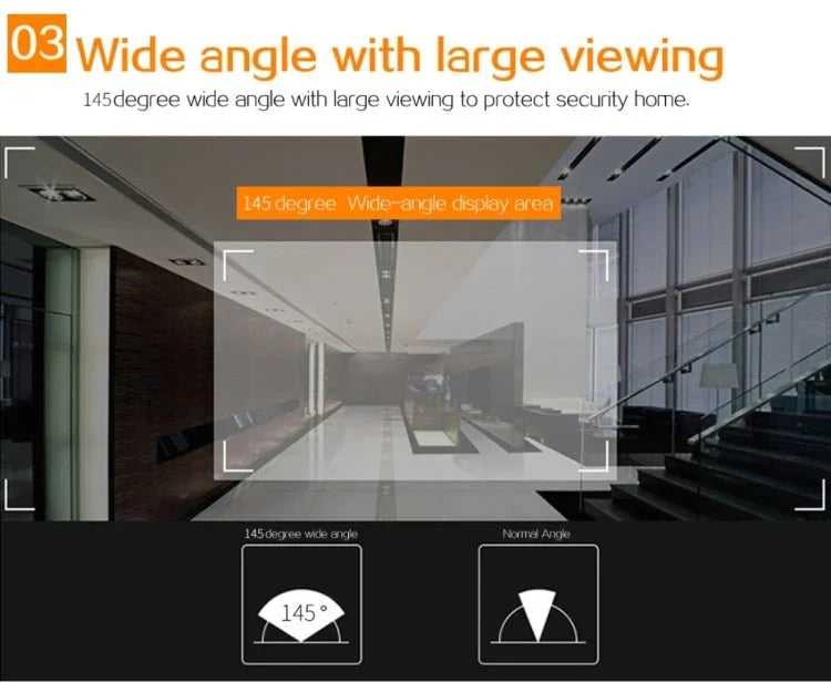 YB - 30BH 3 inch Screen 1.0MP Security Camera Taking Picture Door Peephole, Support TF Card - Trustpick